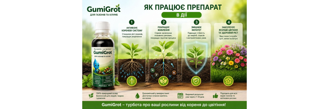 GumiGrot газон в роботі